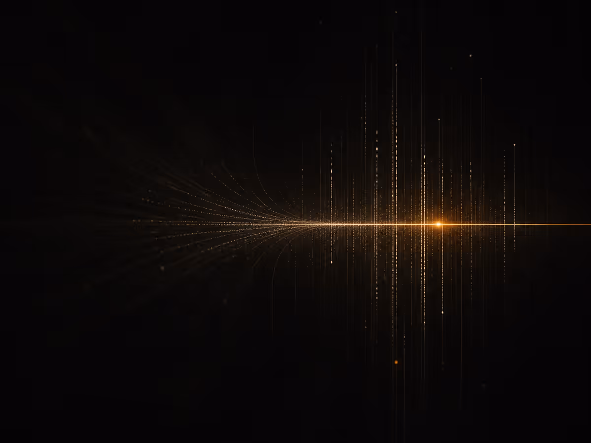 Abstract columns converging into one precise line.
